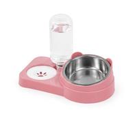 Distributeur Eau & Nourriture Chat, Rose | Éléments en acier, Distributeur d'Aliments, Prévention s éclaboussures, Pour adoptants d'animaux