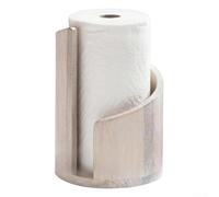 Distributeur en bois massif pour rouleaux de papier de cuisine sur plan de travail avec lignes épurées et intégration dans les espaces de vie (D)