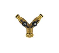 Distributeur en Y AquaCraft 1001000148 avec 2 vannes à boisseau sphérique, verrouillable 3/4" IG, laiton