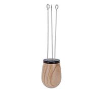 Distributeur et agitateur de café en poudre avec poignée ergonomique en bois, matériau de qualité alimentaire, 13,3 x 3,3 cm pour les baristas à domicile et les amateurs de café (Noire)