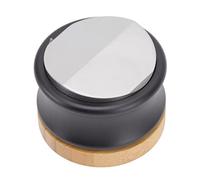 Distributeur et niveleur de café à double tête en acier inoxydable, outil de tassage de café à profondeur réglable avec base en bambou pour la distribution et le tassage du café mo (58MM)