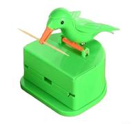 Distributeur fiable de cure-dents à action poussée stylisé comme un oiseau pour une utilité pratique et un intérêt visuel subtil (vert)