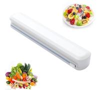 Distributeur Film Alimentaire, Distributeur de Film Plastique Avec Cutter Coulissant, Découpeur de Film Alimentaire Pour la Cuisine, Pour de Film Alimentaire, Blanc