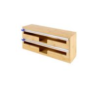 Distributeur Film Alimentaire et Papier Aluminium en Bambou Double Compartiment,
