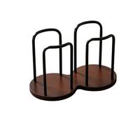 Distributeur Gobelet Cafe Coffee Cups Dispenser Rack with Bamboo Base Beverage Drinking Paper Cup Holder for Party Office Home Kitchen(Black-D)