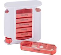 Distributeur hebdomadaire de médicaments RD3632, rouge et blanc