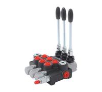 Distributeur Hydraulique 3 Éléments 40L/min, Valve de Commande Directionnelle 31.5 MPa, Commande Manuelle Double Effet pour Tracteur, Fendeuse de Bûches et Matériel Agricole