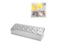 Distributeur incliné de comptoir pour récipients d'assaisonnement, comprend des poêles et des couvercles, idéal pour l'organisation de la cuisine