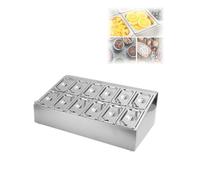 Distributeur incliné de comptoir pour récipients d'assaisonnement, idéal pour les salades et les fruits, avec poêles et couvercles, organisation de la cuisine