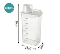 Distributeur Lessive 2300ml Transparent avec Verre Doseur Gradué, Poudre Liquide Céréales