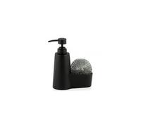 Distributeur Liquide Vaisselle et Porte Eponge Noir