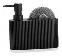 Distributeur liquide vaisselle + porte éponge polyrésine noir - 16.5x5.5x15cm Noir G