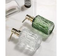 Distributeur manuel de savon liquide de 400ML, bouteilles de désinfectant pour les mains en verre transparent, conteneurs à pression, bouteilles de Gel vides, accessoires de salle de bains black