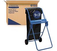 Distributeur Mobile Kimberly-Clark Professional™ 6155 - Distributeur pour Grands Rouleaux d’essuyeurs - Structure Tubulaire avec Porte-Sac - 1 x Distributeur Bleu