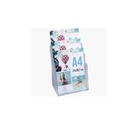 Distributeur monobloc A4 3 compartiments transparent cristal - organiseur de bureau