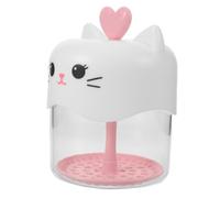 Distributeur Moussant Visage Chat Rose, Compact, Plastique, Voyage | Design Transparent, Structure à Pression Douce, Opération D’une Main, Usage Quotidien, Forme Arrondie