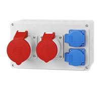 Distributeur mural de distribution d'énergie de chantier 2x 16A 5 broches 400V CEE 2x 230V Bals Prises Schuko IP65
