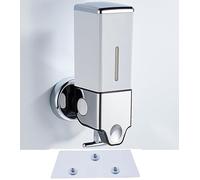 Distributeur Mural de Savon pour Les Mains,Savonnerie Commerciale,Douche et Lotion Savon pour Salle de Bain Cuisine marché Hôtel Restaurant -No Drill 500ml Argent