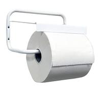 Distributeur Mural Industriel Tecnokit pour Rouleaux essuie-Tout, Acier Peint Blanc avec kit Montage Inclus, Porte-Bobine 29 cm, Robuste et Facile à Installer