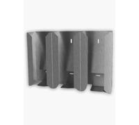 Distributeur mural pour gants jetables, 3 postes, gris acier inoxydable chirurgical