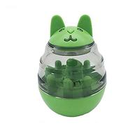 Distributeur Nourriture,Tumbler Jouets Pour Chats Et Chiens,Automatique Leak Food Ball,Quatre Sons, RéDuire L'Ennui, DéVelopper L'Intelligence, Facile à Nettoyer/Vert / 9.4×13.5cm