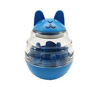 Distributeur Nourriture,Tumbler Jouets Pour Chats Et Chiens,Automatique Leak Food Ball,Quatre Sons, RéDuire L'Ennui, DéVelopper L'Intelligence, Facile à Nettoyer/bleu / 9.4×13.5cm