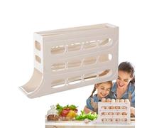 Distributeur Oeufs, Distributeur D'œufs Pour Réfrigérateur, Rangement Oeufs Frigo,Rouler Automatiquement La Boîte À Œufs À 4 Niveaux,rangement Frigo, Peut Contenir 30 œufs (noir,1pcs) (02-White)