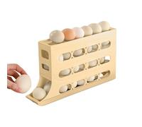 Distributeur Oeufs, Distributeur D'œufs Pour Réfrigérateur, Rangement Oeufs Frigo,Rouler Automatiquement La Boîte À Œufs À 4 Niveaux,rangement Frigo, Peut Contenir 30 œufs (noir,1pcs) (02-Beige)