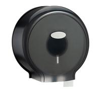 distributeur papier toilette,Distributeur de Papier hygiénique Jumbo à Rouleau Unique, Distributeurs de Papier Toilette avec clé de Verrouillage Porte-Rouleau de Papier Toilette Mural Rond(Noir)