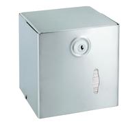 Distributeur papier toilette inox carré pour paquets