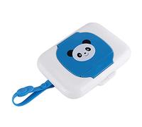 Distributeur Portatif de Lingettes pour bébé, Boîte de Lingettes Humides pour Poussette en Matériau PP en Silicone Durable pour une Utilisation Pratique (panda bleu)