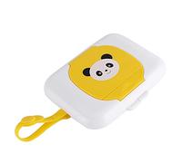 Distributeur Portatif de Lingettes pour bébé, Boîte de Lingettes Humides pour Poussette en Matériau PP en Silicone Durable pour une Utilisation Pratique (panda jaune)