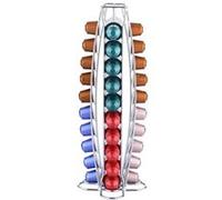 Distributeur pour 40 Capsules Nespresso Tour Élancé en Métal Cheffinger Argent Argent G