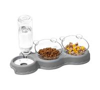 Distributeur pour Animaux,Dispenseur Incliné à 15° avec Base Anti-Glissement | Bol À Eau Anti-Chatouilles pour Moustaches | Accessoires pour Chats Lapins Toutes Tailles Maison Balcon Vacances