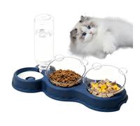 Distributeur pour Animaux | Dispenseur Incliné à 15° avec Base Anti-Glissement - Gamelle Double pour Nourriture et Eau | Accessoires pour Chats Lapins Toutes Tailles Maison Balcon Vacances