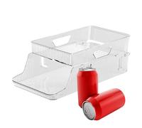 Distributeur pour boîtes de réfrigérateur, porte-boissons empilables intérieur réfrigérateur, conteneur multifonction pour boissons, idéal pour espace limité comme hôtel université ou logement à louer