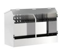 Distributeur pour lapins - vidaXL - Argent - 64.5x25.5x45.5 cm - Acier galvanisé - Résistant aux intempéries