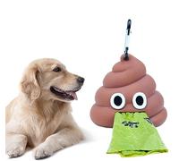 Distributeur Sac a Crottes Chien Distributeur de Sacs à Déjections Canines Silicone Avec Mousqueton et 1 Rouleau de Sac à Caca pour Chien, pour Plein Air Animaux Déchets