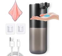 Distributeur Savon Automatique Carehabi, Distributeur Savon Mural 400ml, Automatic Soap Dispenser sans Contact pour la Blanchisserie, la Salle de Nain, la Cuisine, Les Toilettes (1 Chiffon Inclus)