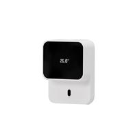 Distributeur Savon Automatique, Distributeur Savon Automatique Mural 280 ml, Affichage Numérique Température, Chargement Type C, Installation Sans Trou, pour Salle de Bain/Restaurant/Hôtel etc-white