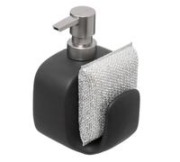 JJA Distributeur de savon en céramique Porte-Éponge 15 cm 400 ml Noir