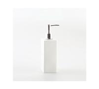 Distributeur Savon Liquide Distributeur de Savon rectangulaire Blanc, Distributeur de Savon en céramique avec Pompe argentée, Distributeur de Savon à Vaisselle de 15.2oz for Salle de Bains et Cuisine