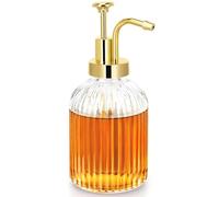 Distributeur Sirop Cafe en Verre avec Pompe, Bouteille Sirops Café Réutilisable 10oz, Doseur Sirop Liquide Anti-Goutte, DistributeurSirop pour Miel et Sirops, pour Coin Café, Bar
