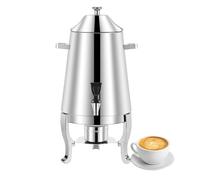 Distributeur urne à café en acier inoxydable de 13 L - Serveur de boissons chaudes pour café, jus et événements - Idéal pour les fêtes, les buffets et la restauration (argenté)