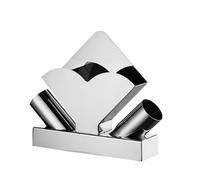Distributeur vertical de mouchoirs en acier inoxydable - Distributeur de serviettes de restaurant avec porte-cure-dents et tube carré for essuie-tout(Silver,22 * 5 * 17.5cm)