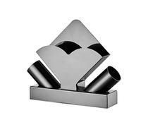 Distributeur vertical de mouchoirs en acier inoxydable - Distributeur de serviettes de restaurant avec porte-cure-dents et tube carré for essuie-tout(Grey,22 * 5 * 17.5cm)