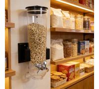 Distributeurs Daliments Secs, Distributeurs De Bonbons Grande Capacité, Distributeur Mural De Céréales, Distributeur Transparent De Grains pour Le Stockage en Black Single Head 1.8L