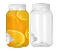 Distributeurs de boissons 2 pièces, distributeur d'eau en plastique sans BPA de 1 Gallon avec robinet et poignée, couvercle à vis hermétique