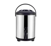 distributeurs de boissons Distributeur de boissons à Double paroi en acier inoxydable, baril isolé avec robinet, garde l'eau chaude, le lait, le thé, le jus de café verre(6L)