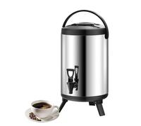 distributeurs de boissons Distributeur de boissons isolé en acier inoxydable, Carafe à café thermique, distributeur de boissons avec robinet verre(10L)